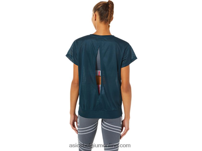 open rugtop met korte mouwen voor dames V6HXR23363 frans blauw Asics