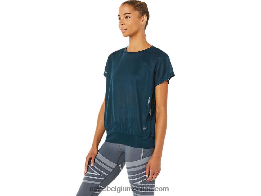 open rugtop met korte mouwen voor dames V6HXR23363 frans blauw Asics