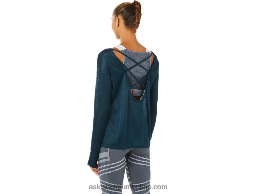 open rugtop met lange mouwen voor dames V6HXR23378 frans blauw Asics
