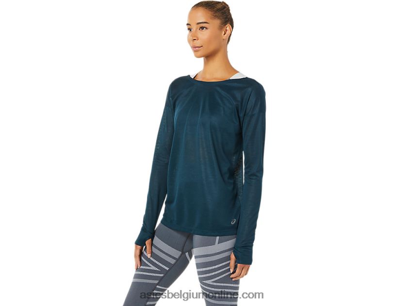 open rugtop met lange mouwen voor dames V6HXR23378 frans blauw Asics