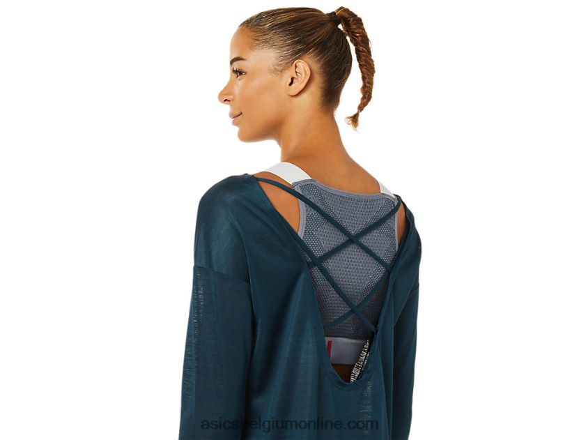 open rugtop met lange mouwen voor dames V6HXR23378 frans blauw Asics