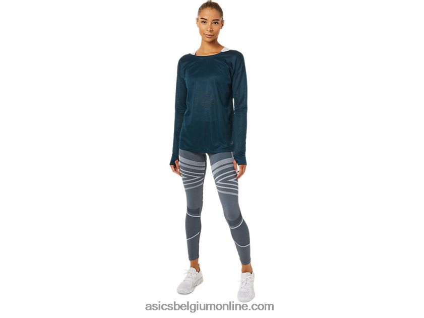open rugtop met lange mouwen voor dames V6HXR23378 frans blauw Asics