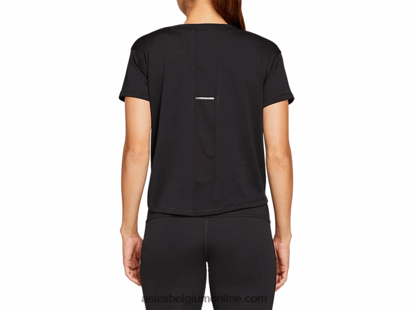 race crop top met korte mouwen voor dames V6HXR24142 prestatie zwart Asics