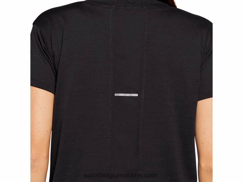 race crop top met korte mouwen voor dames V6HXR24142 prestatie zwart Asics