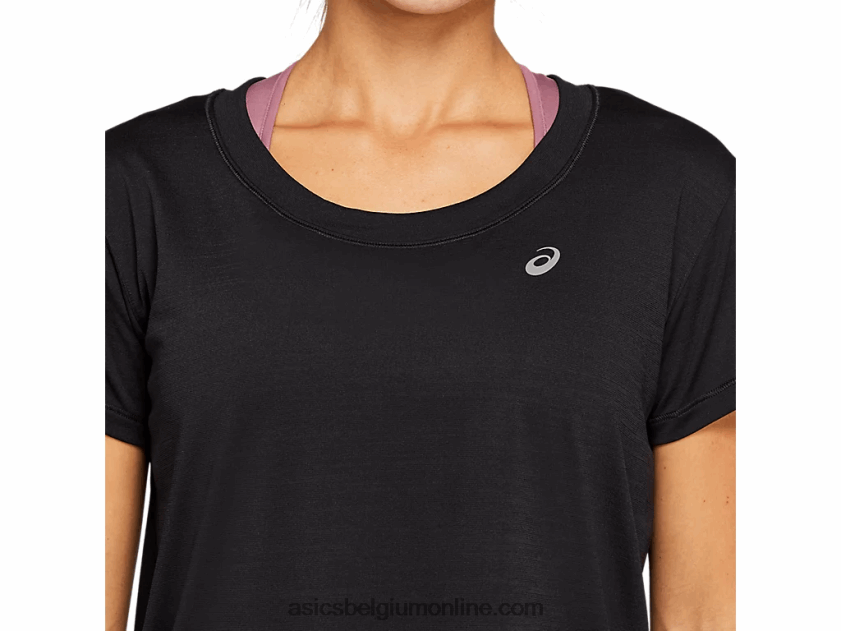 race crop top met korte mouwen voor dames V6HXR24142 prestatie zwart Asics