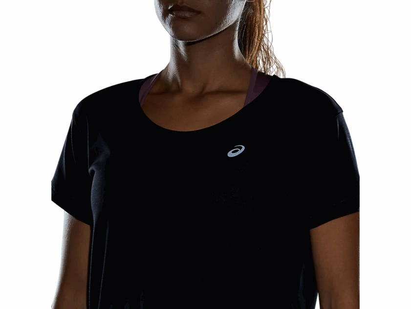 race crop top met korte mouwen voor dames V6HXR24142 prestatie zwart Asics