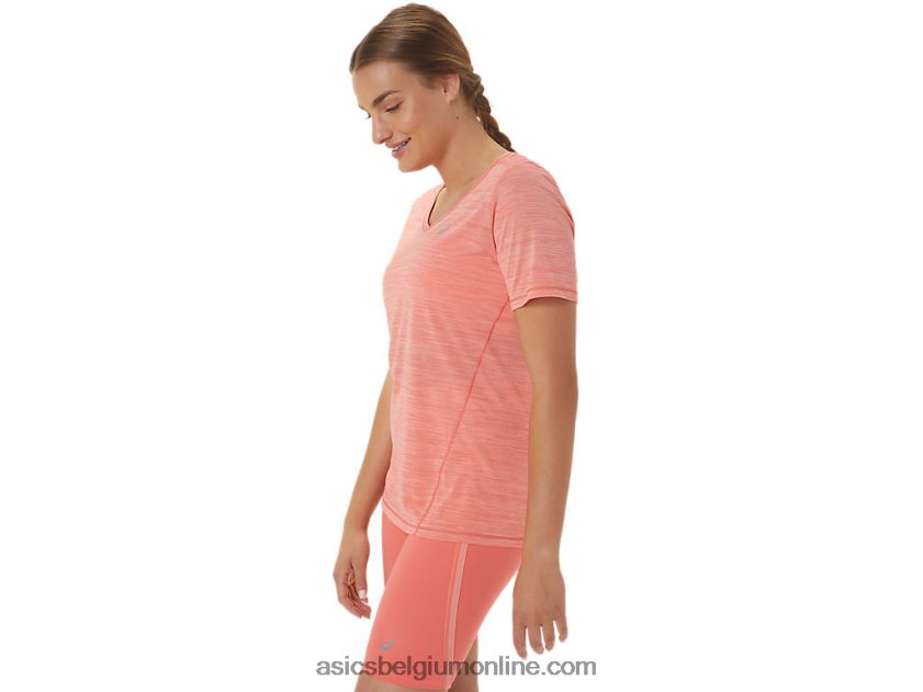 race top met v-hals en korte mouwen voor dames V6HXR22295 papaja/guave Asics