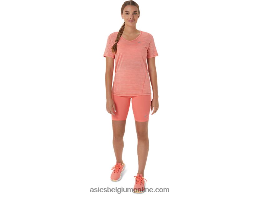 race top met v-hals en korte mouwen voor dames V6HXR22295 papaja/guave Asics