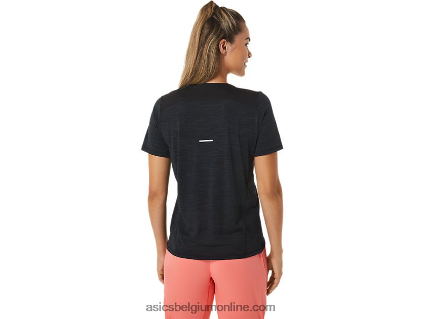 race top met v-hals en korte mouwen voor dames V6HXR22448 performance zwart/houtskoolgrijs Asics