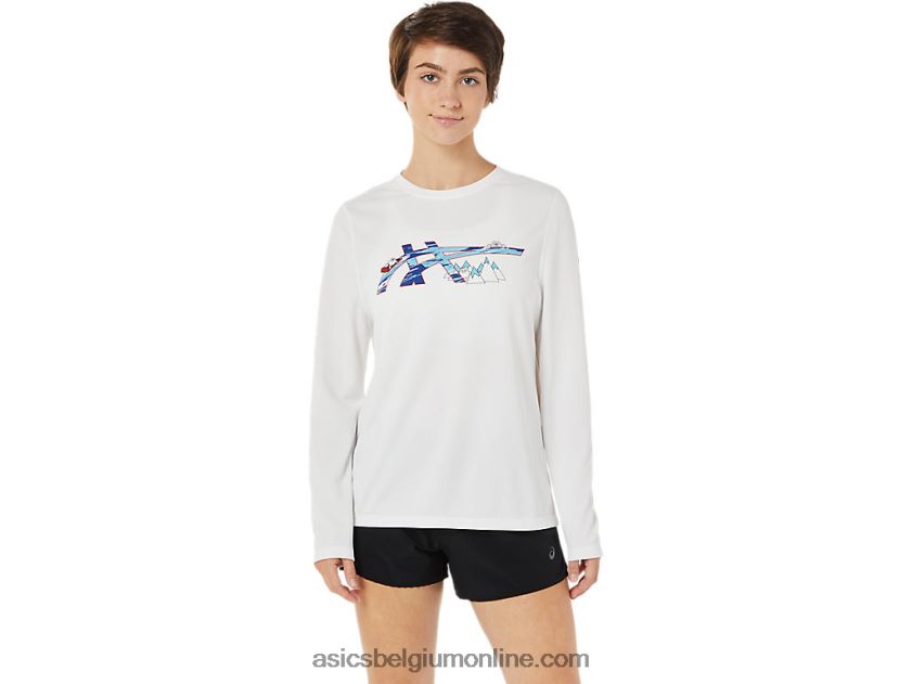 ready-set ii-afbeelding met lange mouwen voor dames V6HXR23609 briljant wit Asics