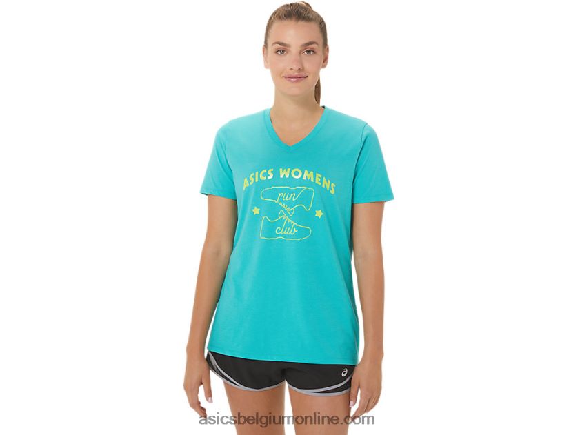 run club v-hals voor dames V6HXR22989 zee glas Asics