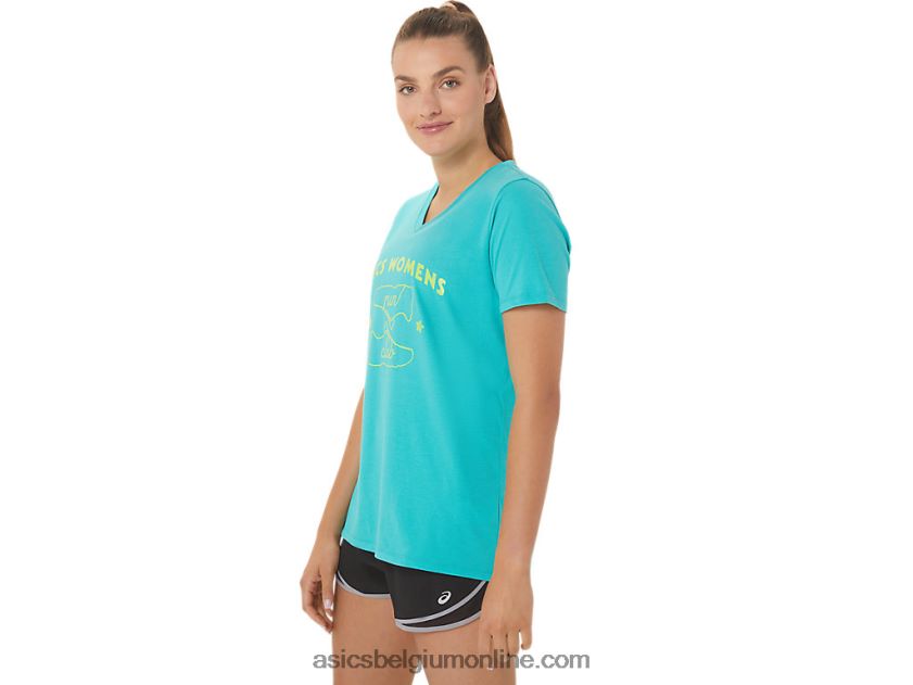 run club v-hals voor dames V6HXR22989 zee glas Asics