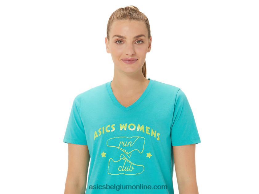 run club v-hals voor dames V6HXR22989 zee glas Asics