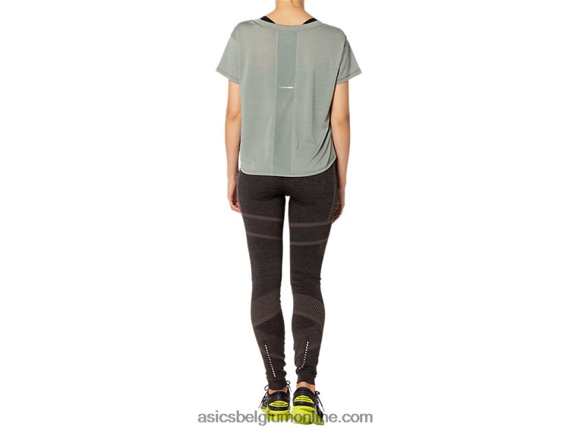 sakura crop-top met korte mouwen voor dames V6HXR23977 leigrijs Asics