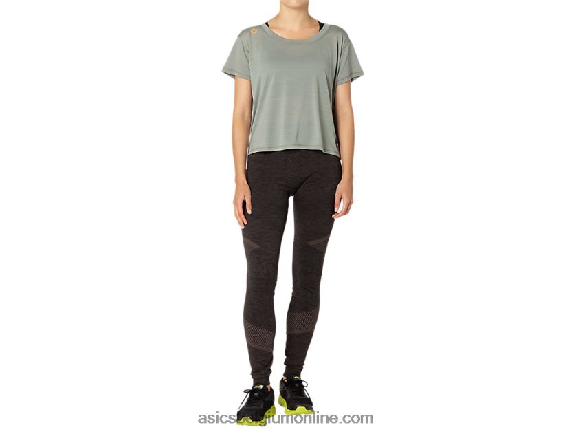 sakura crop-top met korte mouwen voor dames V6HXR23977 leigrijs Asics