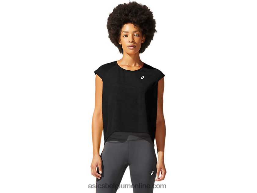 sf ventilerende croptop voor dames V6HXR23936 prestatie zwart Asics