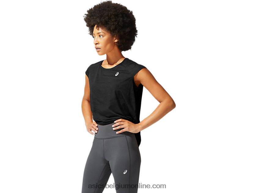 sf ventilerende croptop voor dames V6HXR23936 prestatie zwart Asics