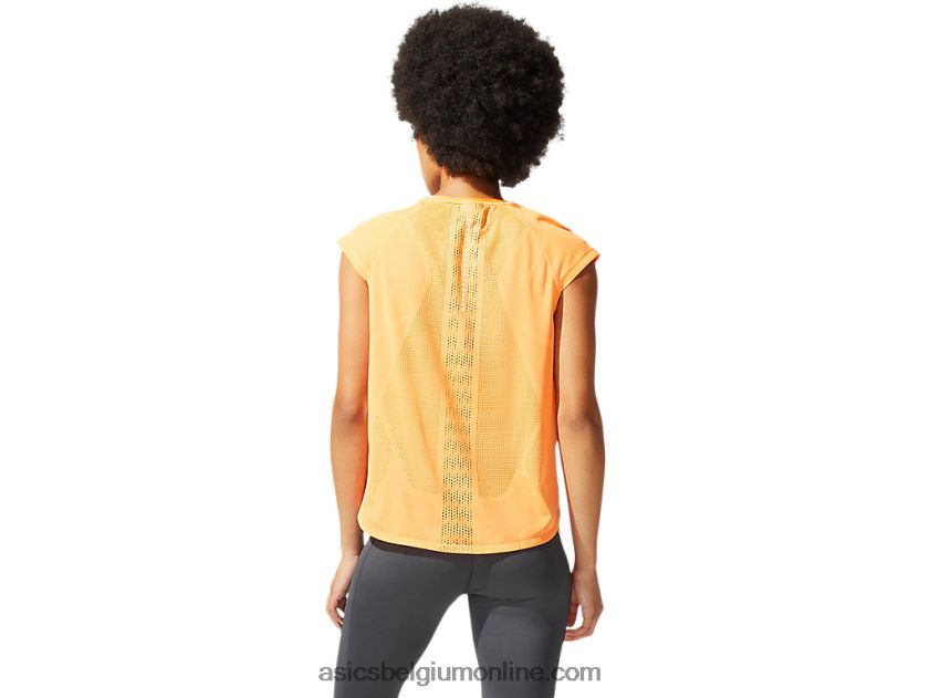 sf ventilerende croptop voor dames V6HXR23937 zon perzik Asics