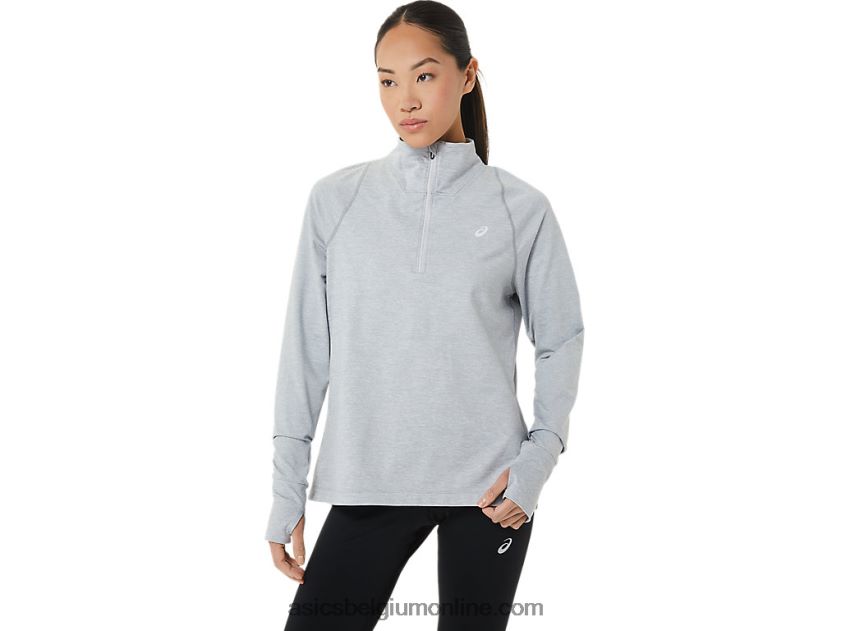 thermopolis halve ritssluiting voor dames V6HXR22920 lichtgrijze heide Asics
