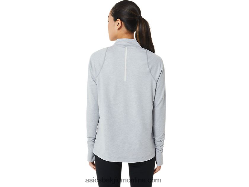 thermopolis halve ritssluiting voor dames V6HXR22920 lichtgrijze heide Asics
