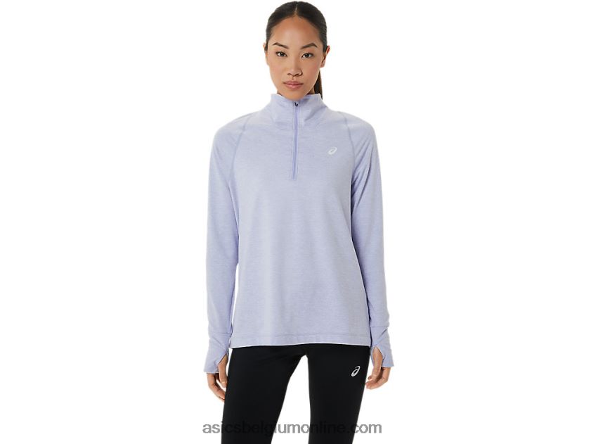 thermopolis halve ritssluiting voor dames V6HXR22958 damp heide Asics