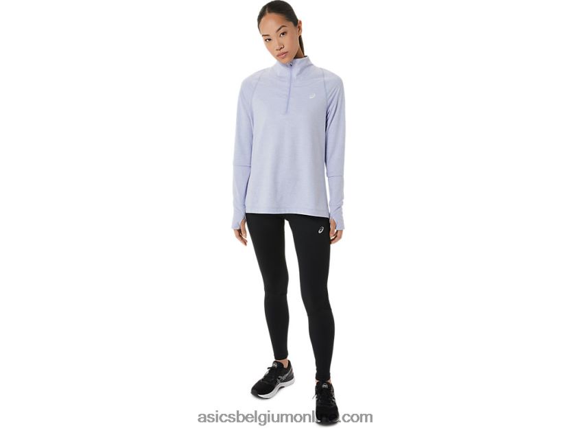 thermopolis halve ritssluiting voor dames V6HXR22958 damp heide Asics