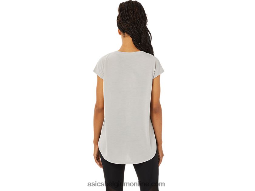 topje met korte mouwen voor dames V6HXR23359 oester grijs Asics