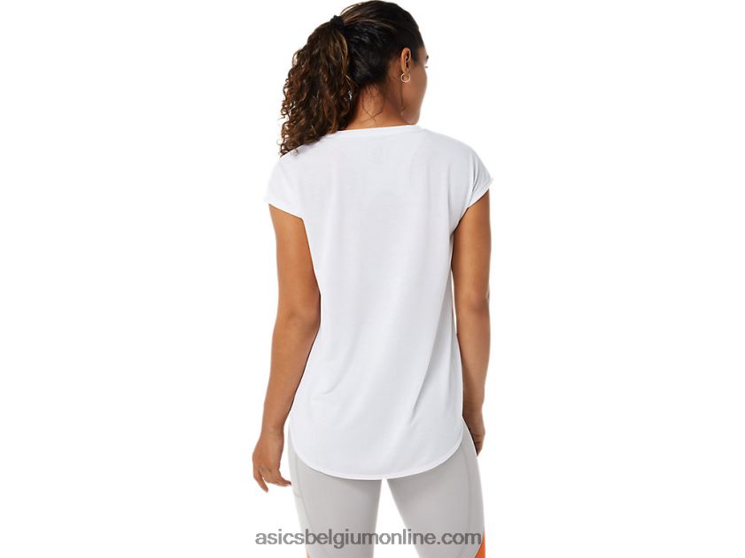 topje met korte mouwen voor dames V6HXR23381 briljant wit Asics