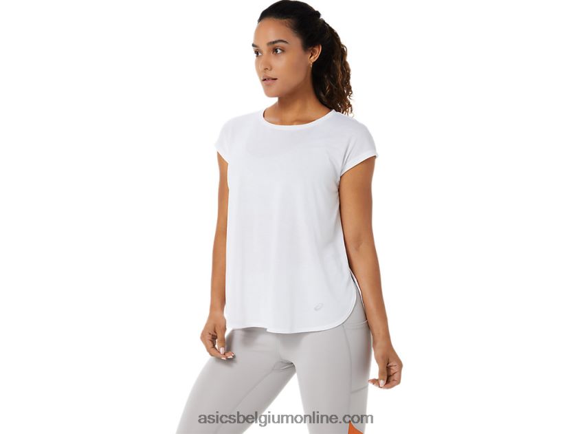 topje met korte mouwen voor dames V6HXR23381 briljant wit Asics