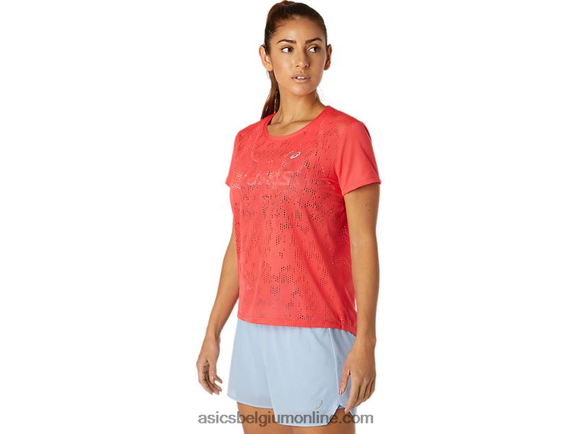 ventilerende top met korte mouwen voor dames V6HXR23818 roze grapefruit Asics