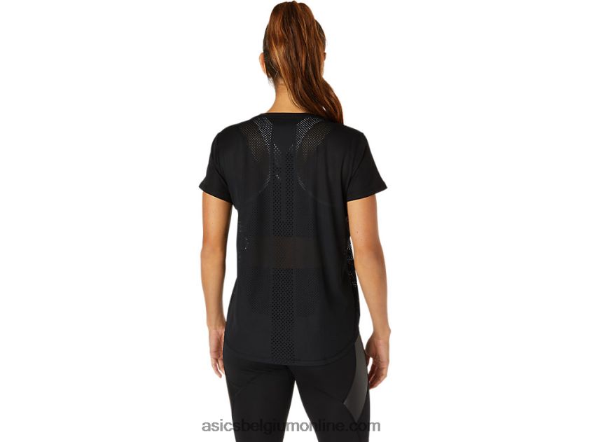 ventilerende top met korte mouwen voor dames V6HXR23819 prestatie zwart Asics
