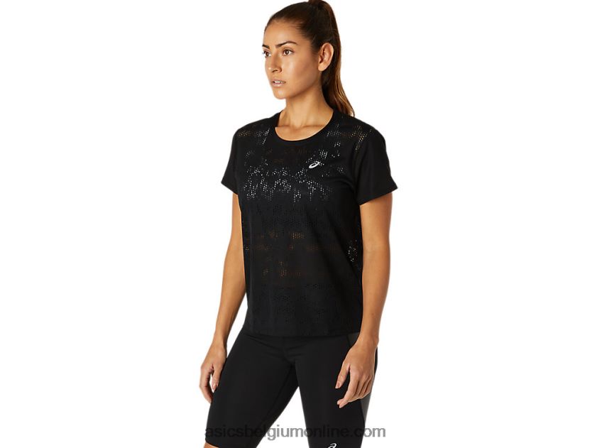 ventilerende top met korte mouwen voor dames V6HXR23819 prestatie zwart Asics