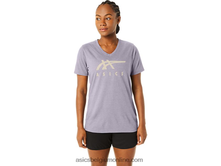 vrouwen strepen v-hals V6HXR22263 schemer violet Asics
