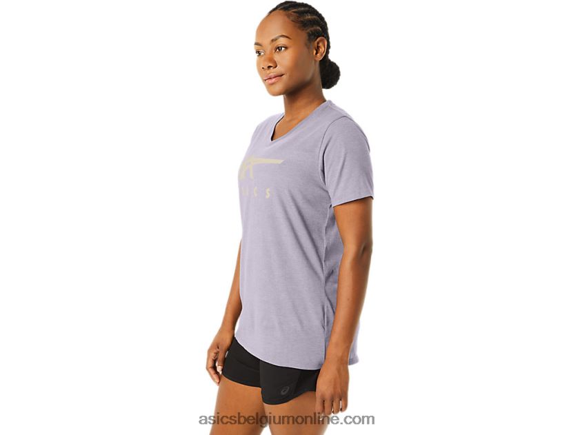 vrouwen strepen v-hals V6HXR22263 schemer violet Asics