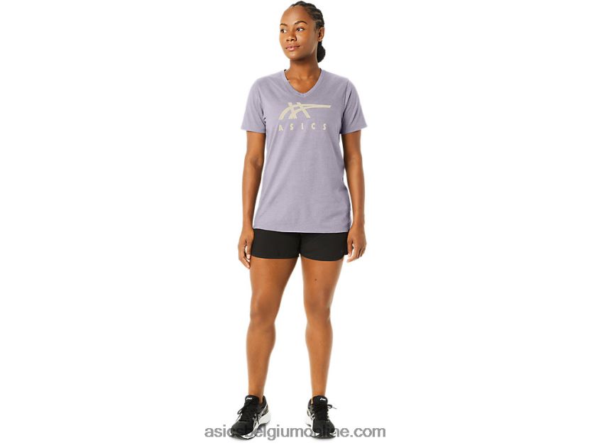 vrouwen strepen v-hals V6HXR22263 schemer violet Asics