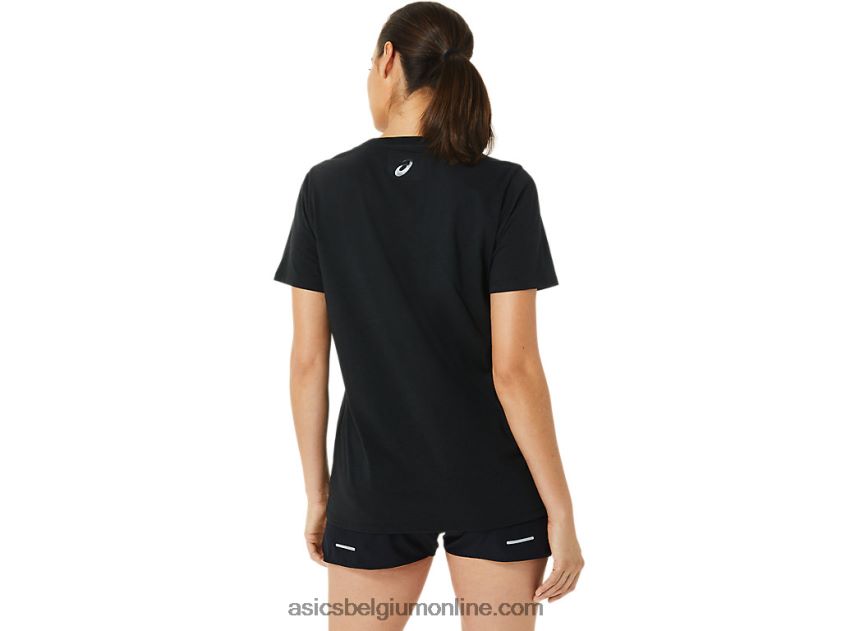 vrouwen strepen v-hals V6HXR23199 zwarte glans Asics