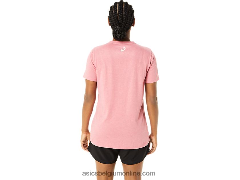vrouwen strepen v-hals V6HXR23709 rokerige rozenheide Asics