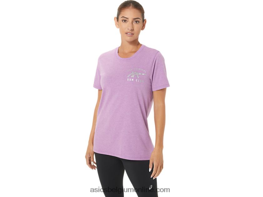 w orc lichtgevend klein logo ss crew V6HXR22734 orchidee heide Asics
