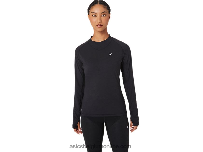 winter hardlooptop met lange mouwen voor dames V6HXR22756 prestatie zwart Asics