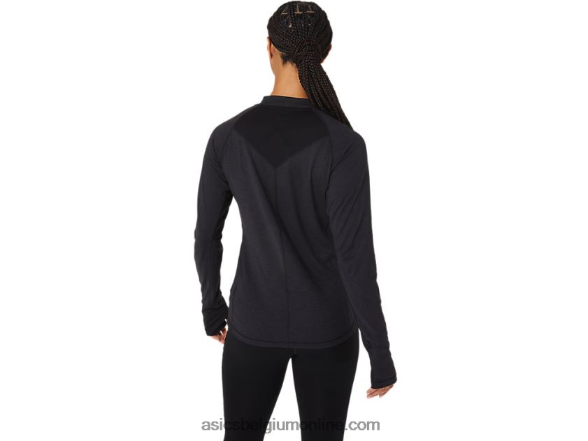 winter hardlooptop met lange mouwen voor dames V6HXR22756 prestatie zwart Asics