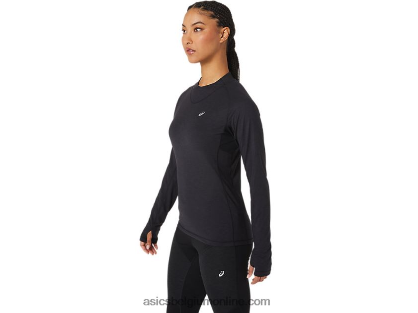 winter hardlooptop met lange mouwen voor dames V6HXR22756 prestatie zwart Asics