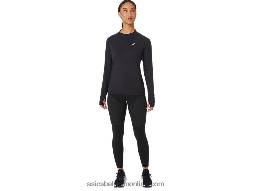 winter hardlooptop met lange mouwen voor dames V6HXR22756 prestatie zwart Asics