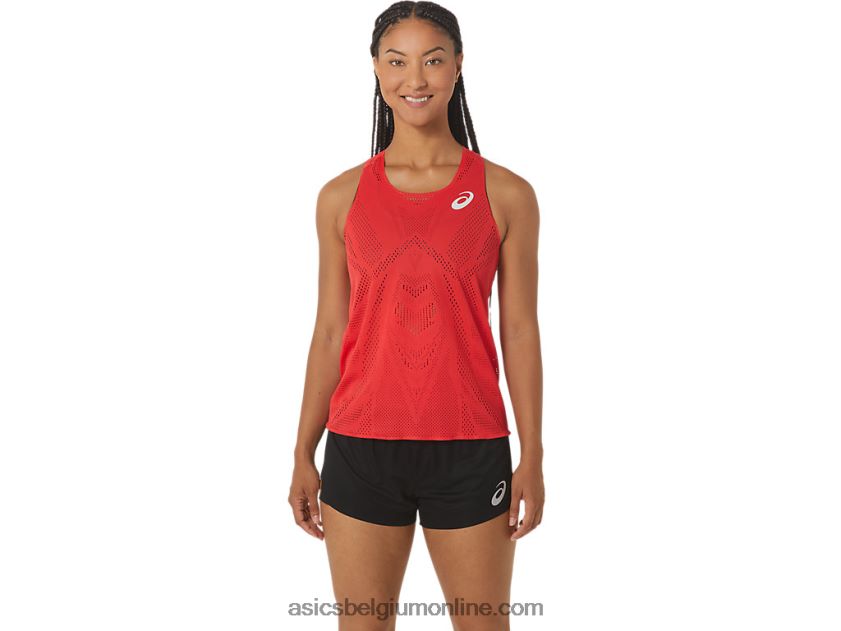 Actibreeze jacquard singlet voor dames V6HXR22341 elektrisch rood Asics