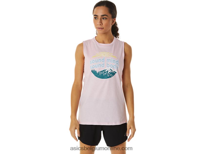 Mountain Muscle-tanktop voor dames V6HXR22833 roze zout Asics