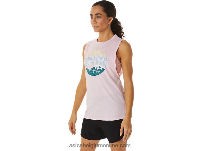 Mountain Muscle-tanktop voor dames V6HXR22833 roze zout Asics