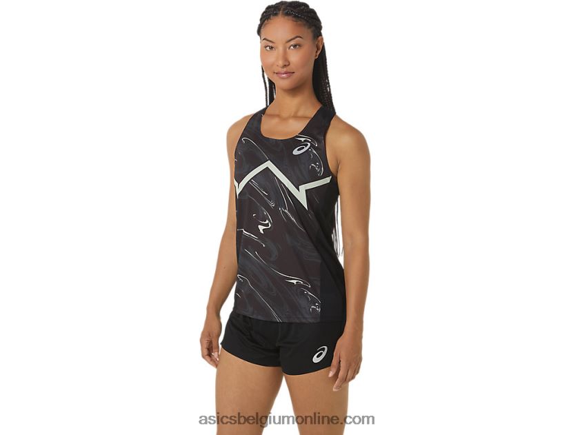 cj-line light singlet voor dames V6HXR22347 performance zwart/fluistergroen Asics