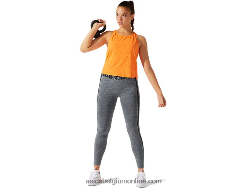 cropped jacquard tanktop met logo voor dames V6HXR23942 zon perzik Asics