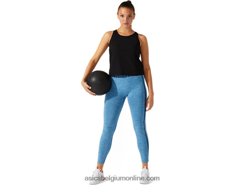 cropped jacquard tanktop met logo voor dames V6HXR23965 prestatie zwart Asics
