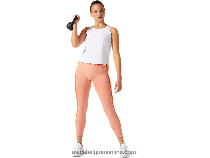 cropped jacquard tanktop met logo voor dames V6HXR23966 briljant wit Asics