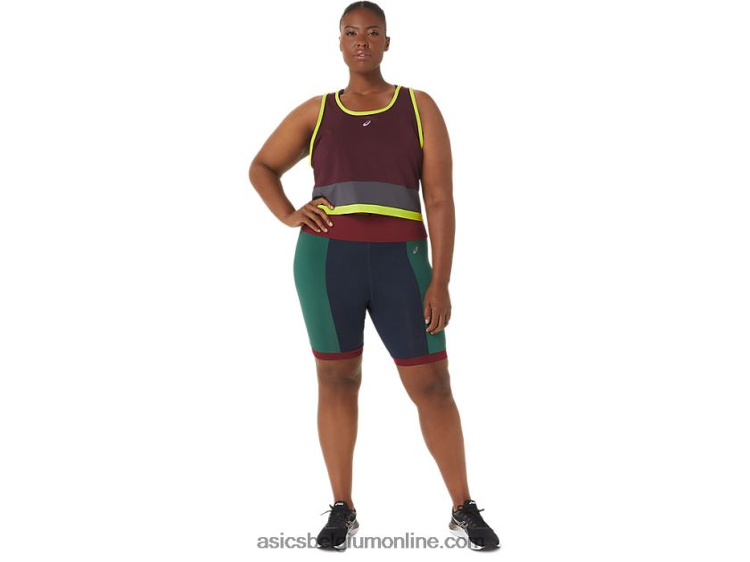 dames de nieuwe sterke hergebruikte tank V6HXR23367 kastanjebruin/staalgrijs Asics